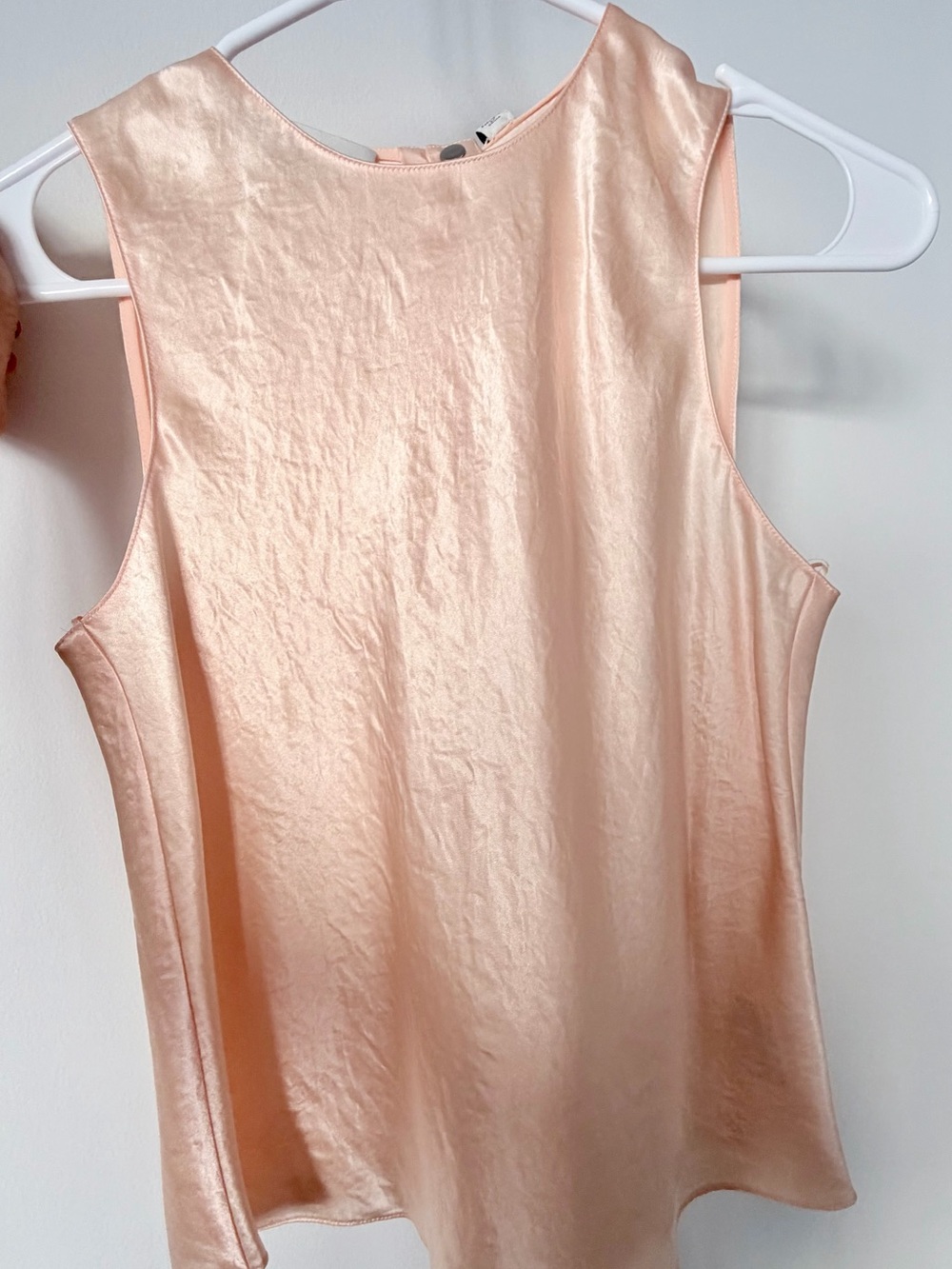 Vince Sleeveless Satin Shell Top in Peach Blush - Picture 2 of 4